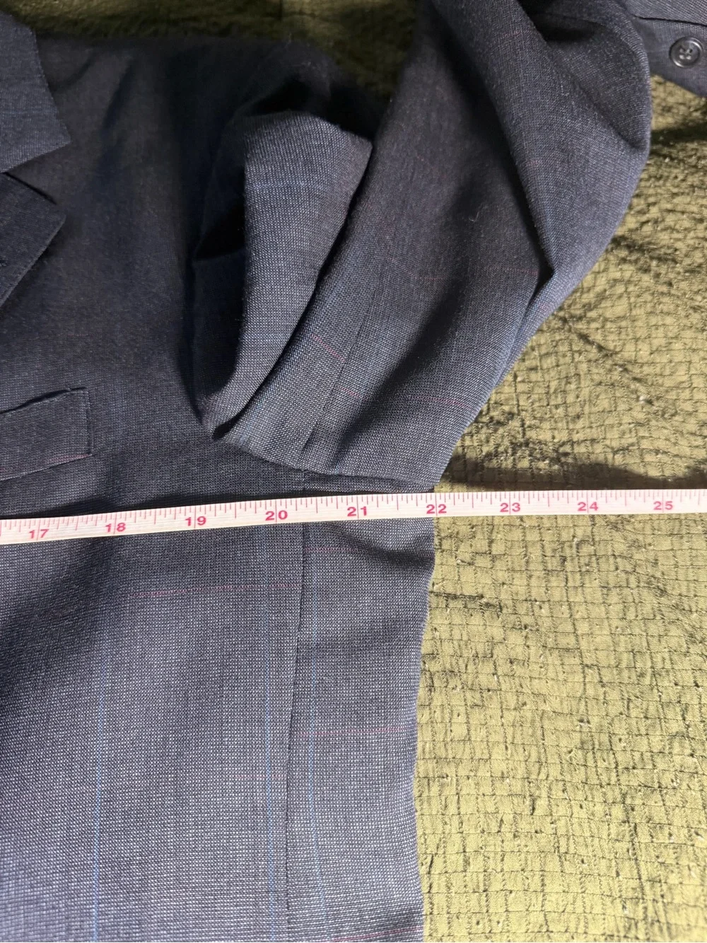 Brooks Brothers 2 Piece Suit Grey Blue Windowpane Half Lined MIUSA 42r 36x30